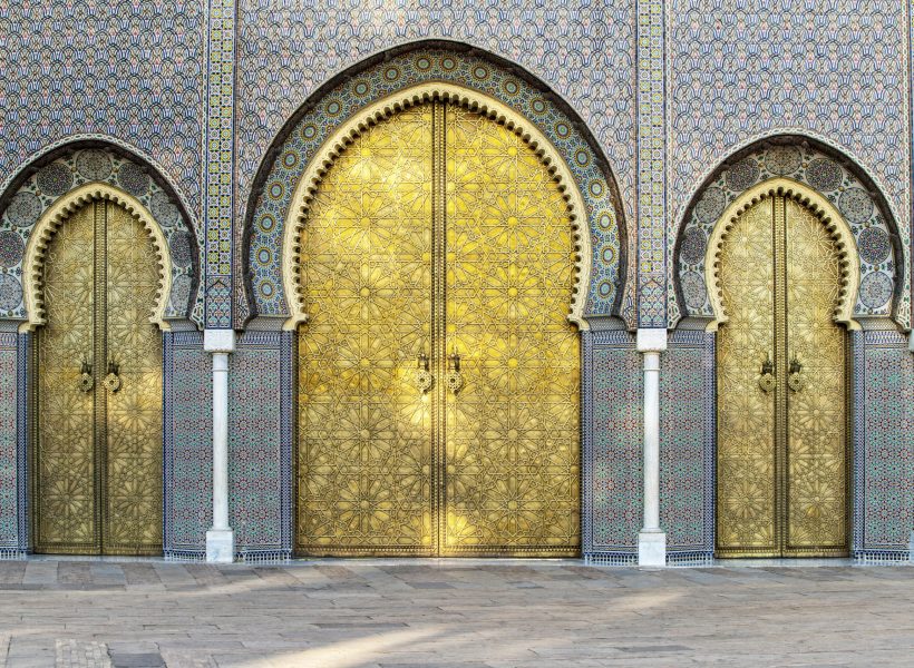 Gates with Moorish details on the The Royal Palace in Fez